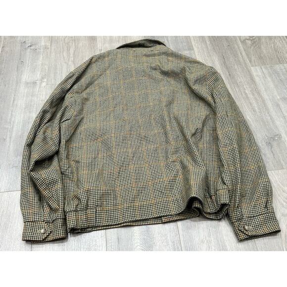 Hickey Freeman Mens Jacket Button Up Long Sleeve Houndstooth Black Tan Size L - Picture 2 of 10